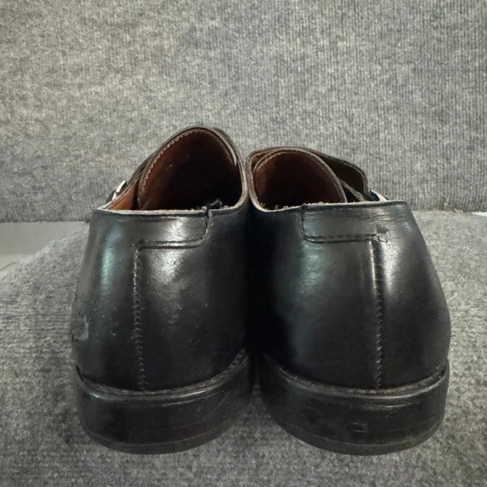 Allen Edmonds St Johns Mens Double Monk Strap Shoes Black Leather Cap Toe 14